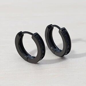 Hypoallergenic Huggie Hoop Earrings for Men Stainless Steel for Sensitive Ears